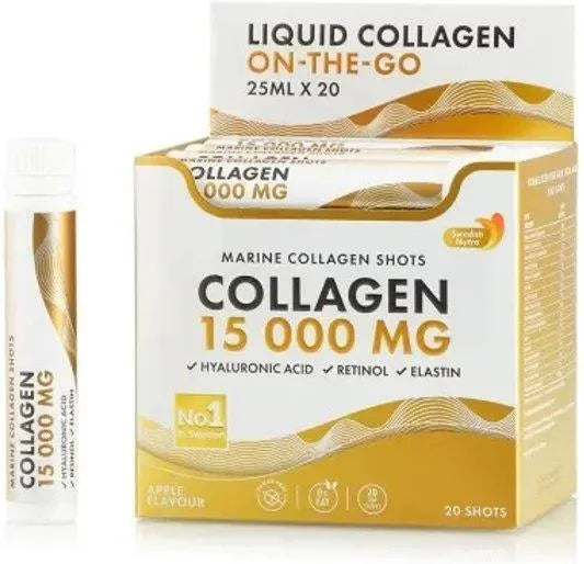 Swedish Nutra Collagen 15 000 mg Shots 25ml x 20szt  Kolagen Morski Marine SZYBKA WYSYŁKA