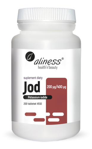 Jod (jodek potasu) 200 µg / 400 µg x 200 Vege tabs Aliness