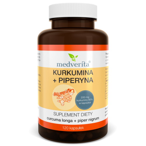 Kurkumina + Piperyna - 120 kapsułek MEDVERITA
