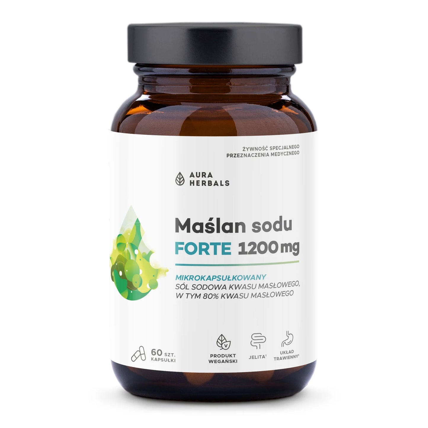 Aura Herbals Maślan sodu FORTE 1200 mg, mikrokapsułkowany, kapsułki 60 szt