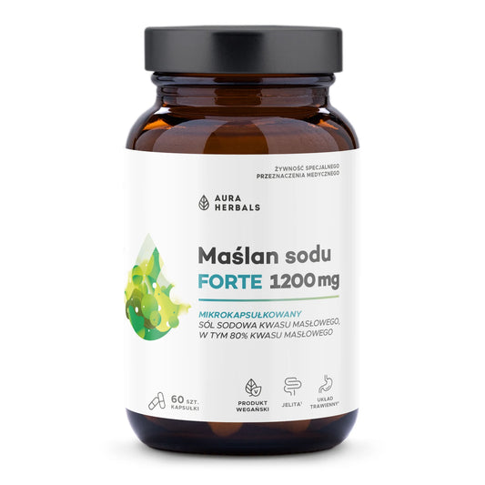 Aura Herbals Maślan sodu FORTE 1200 mg, mikrokapsułkowany, kapsułki 60 szt