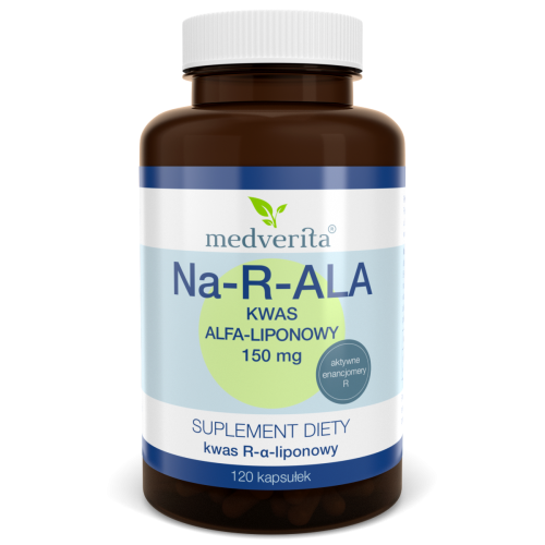 Na-R-ALA Kwas Alfa-liponowy 150 mg - 120 kapsułek MEDVERITA