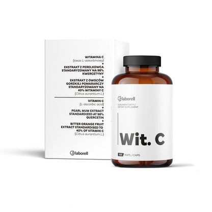 Witamina C 1000 mg Z KWERCETYNĄ I GORZKĄ POMARAŃCZĄ 100 KAPS LABORELL