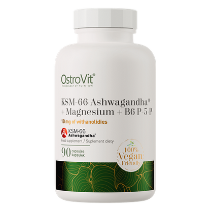 KSM-66 Ashwagandha® + Magnez + B6 P-5-P VEGE 90 kapsułek OstroVit