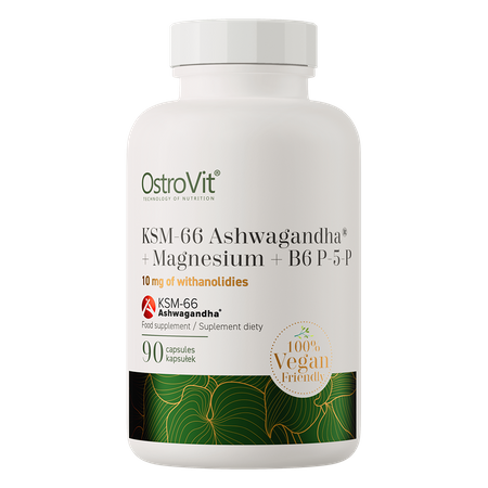 KSM-66 Ashwagandha® + Magnez + B6 P-5-P VEGE 90 kapsułek OstroVit