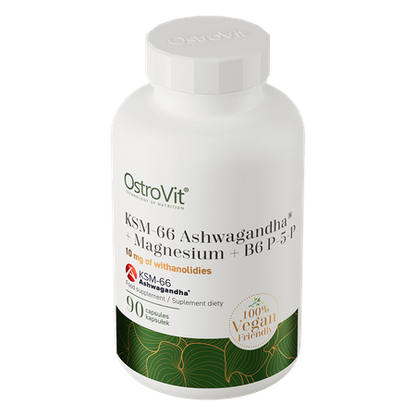 KSM-66 Ashwagandha® + Magnez + B6 P-5-P VEGE 90 kapsułek OstroVit