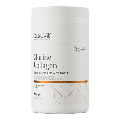 Kolagen Morski + Kwas Hialuronowy + Witamina C 500 g mango z ananasem OstroVit