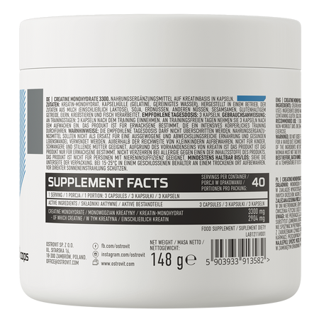 Monohydrat Kreatyny 3300 mg 120 kapsułek OstroVit