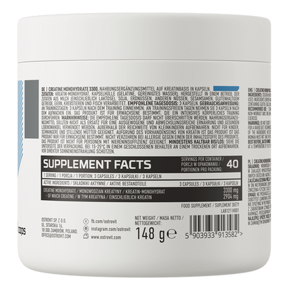 Monohydrat Kreatyny 3300 mg 120 kapsułek OstroVit