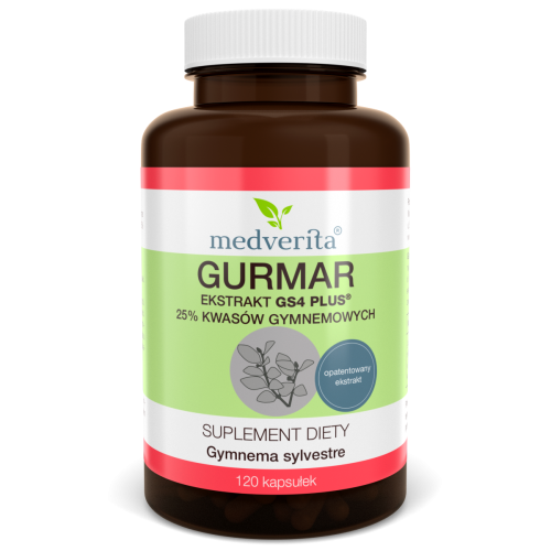 Gurmar ekstrakt GS4 PLUS® 25% kwasów gymnemowych - 120 kapsułek