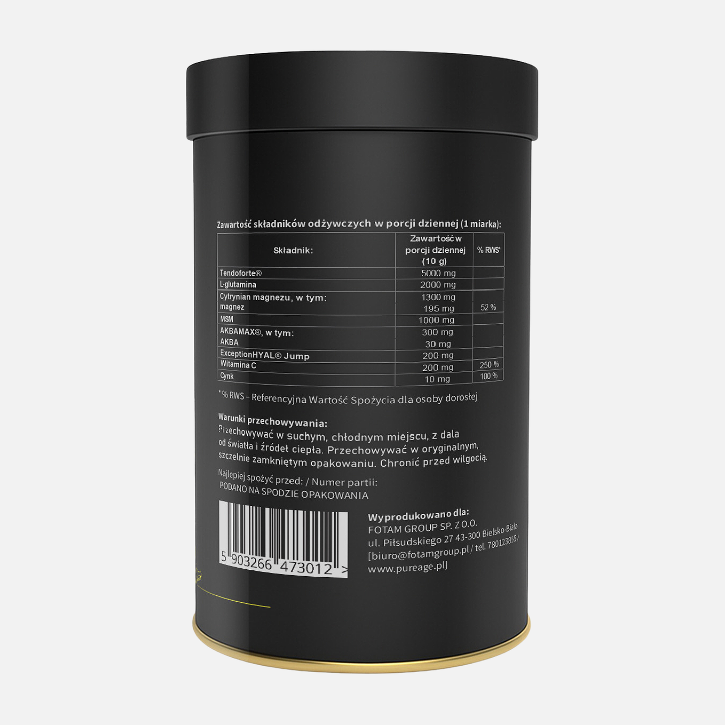 Collagen Sport Bioactive Collagen Peptides® TENDOFORTE®, witaminę C i magnez 30 porcji