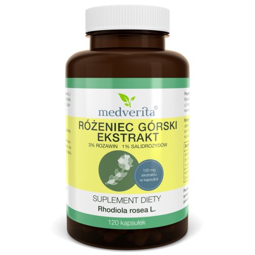 Różeniec górski ekstrakt 3% rozawin 1% salidrozydów - 120 kapsułek MEDVERITA