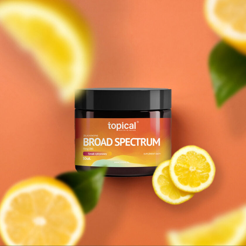 Żelki konopne broad spectrum 25mg – smak cytrynowy – TOPICAL