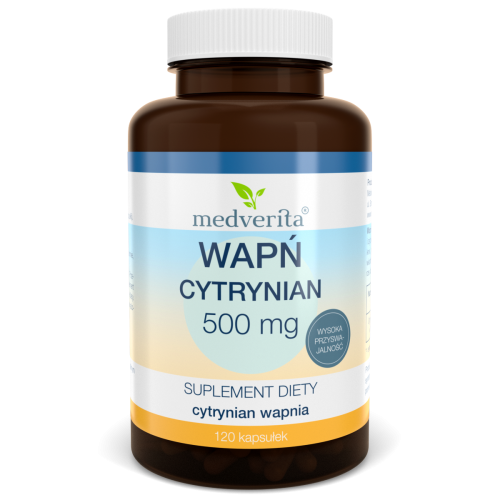 Wapń cytrynian 500 mg - 120 kapsułek MEDVERITA