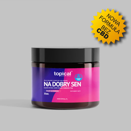 Żelki z chmielem i melatoniną – NA DOBRY SEN – Formuła bez CBD, bez cukru TOPICAL